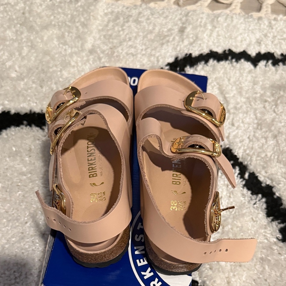 Birkenstock Sandals Milano Gold big buckle 38 - color new beige - Picture 4 of 7